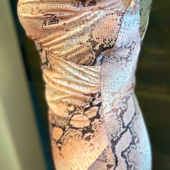 NWT Satin Pink Long Surplice Slip Dress Women's Bohemian Animal Print M & L - Picture 12 of 15